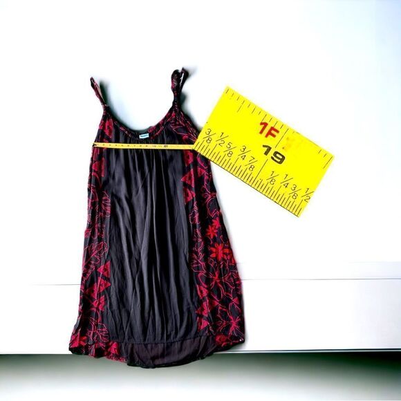 Hula Bay l Maxi l Sundress l Black w/ Tropical Red Floral l 100% Rayon l XXL EUC - Picture 3 of 8